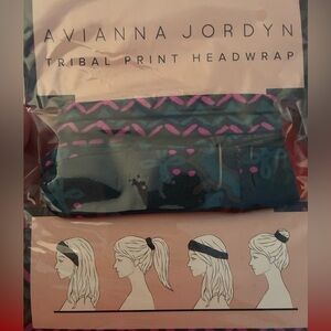 Pink and Blue Tribal Print Headwrap